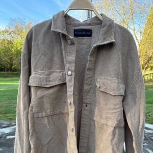 Abercrombie & Fitch Men's Khaki Corduroy Jacket Size Large